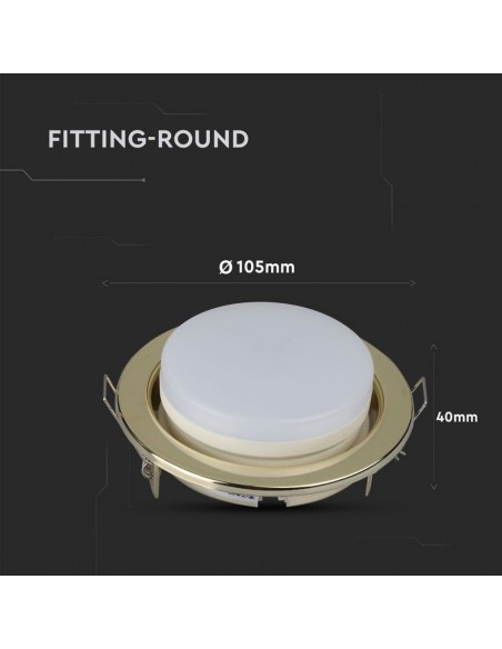 3676-Portafaretto LED da Incasso Rotondo GX Colore Oro-3