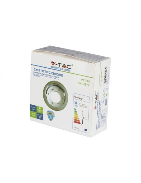 3677-Portafaretto LED da Incasso Rotondo GX Colore Cromato-2