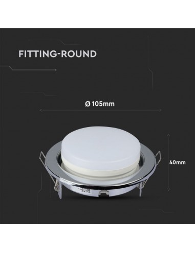 3677-Portafaretto LED da Incasso Rotondo GX Colore Cromato-3