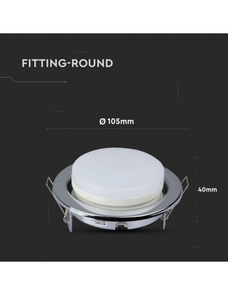 3677-Portafaretto LED da Incasso Rotondo GX Colore Cromato-3