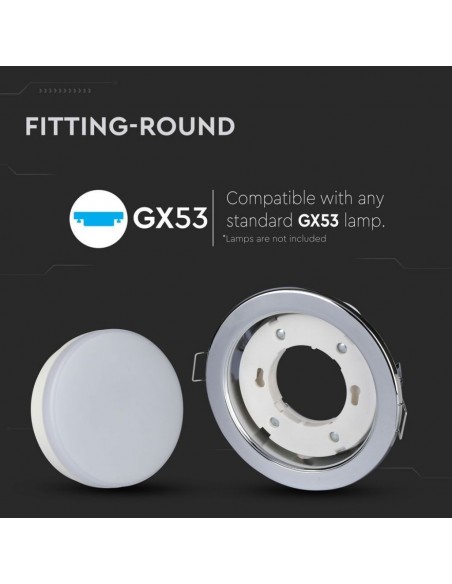3677-Portafaretto LED da Incasso Rotondo GX Colore Cromato-5