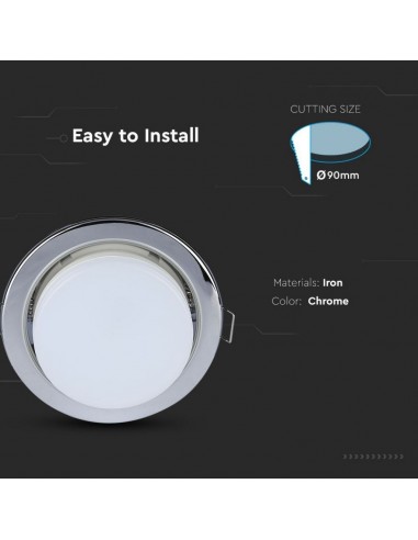 3677-Portafaretto LED da Incasso Rotondo GX Colore Cromato-6