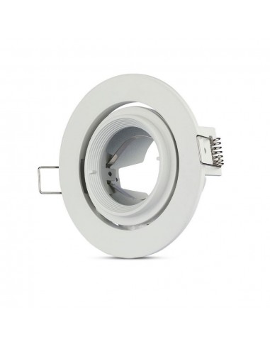 3689-Portafaretto LED da Incasso Rotondo GU e GU MR Colore Bianco Orientabile-1