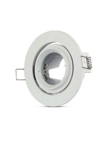3689-Portafaretto LED da Incasso Rotondo GU e GU MR Colore Bianco Orientabile-1