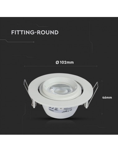 3689-Portafaretto LED da Incasso Rotondo GU e GU MR Colore Bianco Orientabile-3