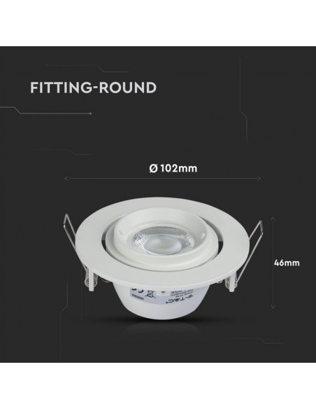 3689-Portafaretto LED da Incasso Rotondo GU e GU MR Colore Bianco Orientabile-3