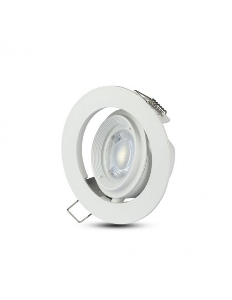 Portafaretto LED da Incasso Rotondo GU10 e GU5.3 (MR16) Bianco Orientabile