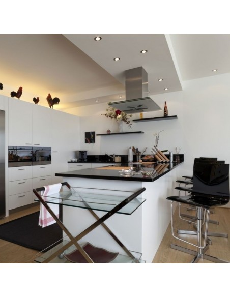 3690-Portafaretto LED da Incasso Rotondo GU e GU MR Colore Nichel Satinato Orientabile-4