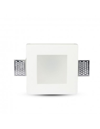 3691-Portafaretto LED Montaggio a Incasso Quadrato GU e GU MR Corpo in Gesso Copertura Satinata-2