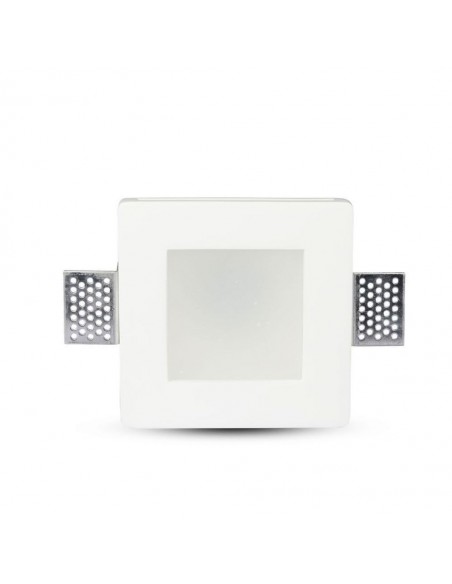 3691-Portafaretto LED Montaggio a Incasso Quadrato GU e GU MR Corpo in Gesso Copertura Satinata-2