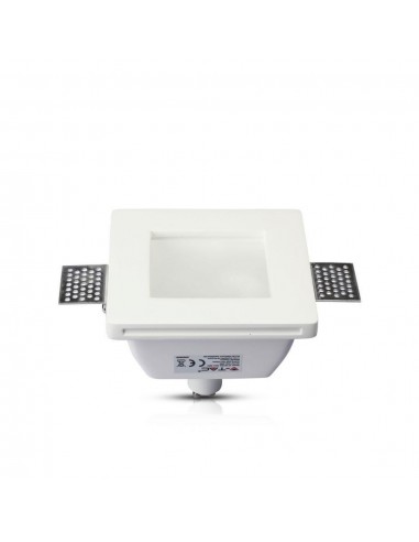 3691-Portafaretto LED Montaggio a Incasso Quadrato GU e GU MR Corpo in Gesso Copertura Satinata-3