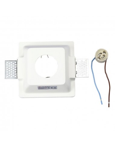 3691-Portafaretto LED Montaggio a Incasso Quadrato GU e GU MR Corpo in Gesso Copertura Satinata-5