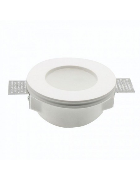 3692-Portafaretto LED Montaggio a Incasso Rotondo GU e GU MR Corpo in Gesso Copertura Satinata-1