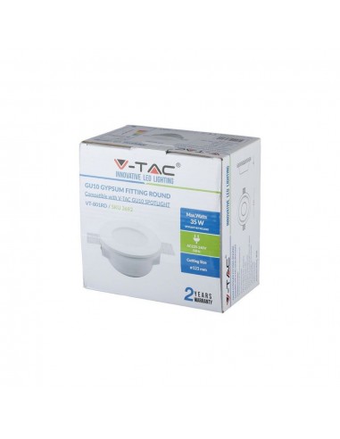 3692-Portafaretto LED Montaggio a Incasso Rotondo GU e GU MR Corpo in Gesso Copertura Satinata-2