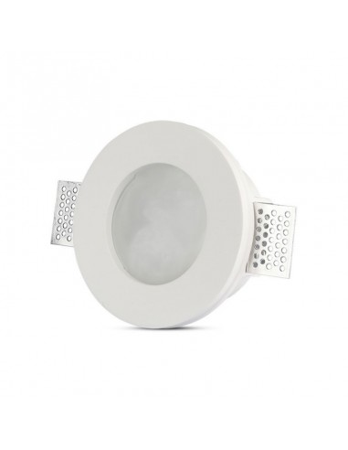 3692-Portafaretto LED Montaggio a Incasso Rotondo GU e GU MR Corpo in Gesso Copertura Satinata-5