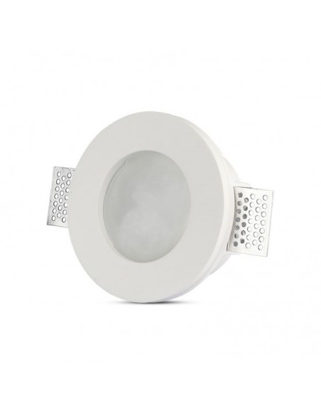 3692-Portafaretto LED Montaggio a Incasso Rotondo GU e GU MR Corpo in Gesso Copertura Satinata-5