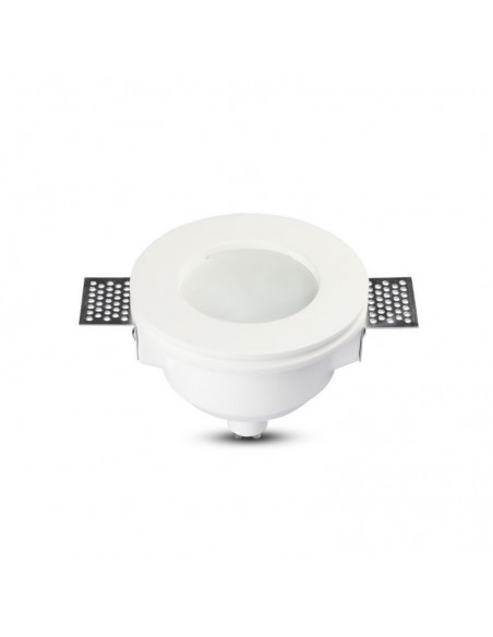 3692-Portafaretto LED Montaggio a Incasso Rotondo GU e GU MR Corpo in Gesso Copertura Satinata-6