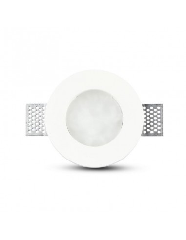 3692-Portafaretto LED Montaggio a Incasso Rotondo GU e GU MR Corpo in Gesso Copertura Satinata-7