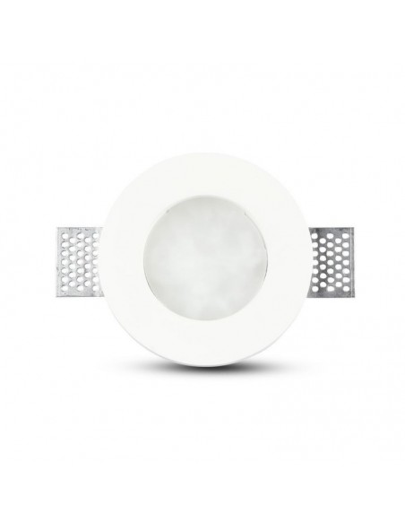 3692-Portafaretto LED Montaggio a Incasso Rotondo GU e GU MR Corpo in Gesso Copertura Satinata-7