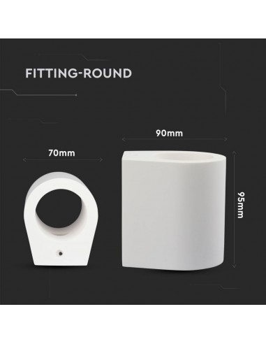 3694-Portafaretto LED da Muro Rotondo G Corpo in Gesso-3