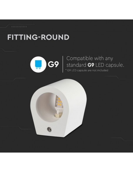 3694-Portafaretto LED da Muro Rotondo G Corpo in Gesso-5