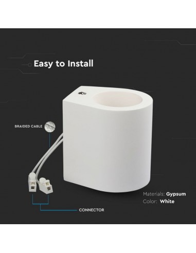 3694-Portafaretto LED da Muro Rotondo G Corpo in Gesso-6