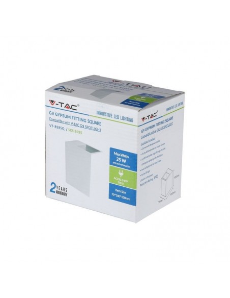 3695-Portafaretto LED da Muro Quadrato G Corpo in Gesso-2