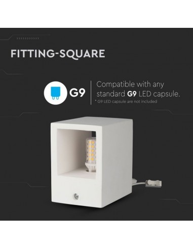 3695-Portafaretto LED da Muro Quadrato G Corpo in Gesso-6