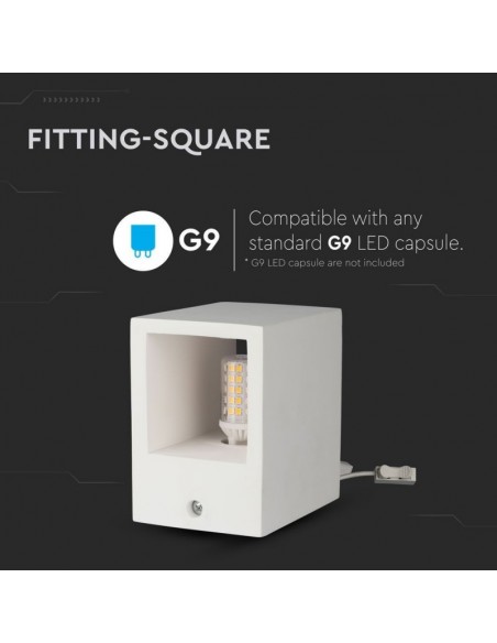 3695-Portafaretto LED da Muro Quadrato G Corpo in Gesso-6