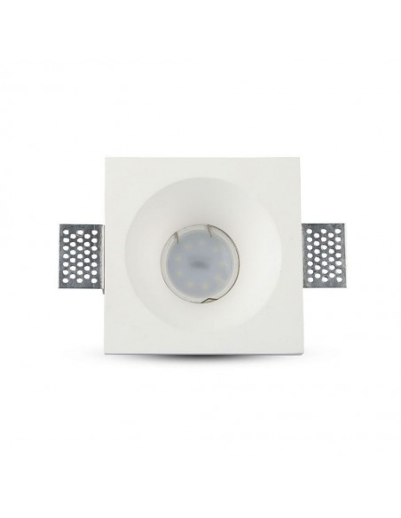 3696-Portafaretto LED da Incasso Quadrato GU e GU MR Corpo in Gesso Bianco-7