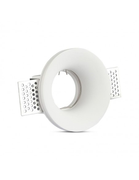 3697-Portafaretto LED da Incasso Rotondo GU e GU MR Corpo in Gesso Bianco-1