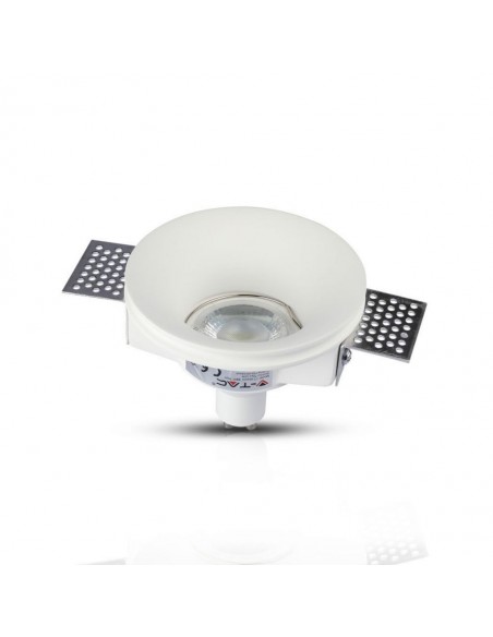 Portafaretto LED da Incasso Rotondo GU10 e GU5.3 (MR16) Corpo in Gesso Bianco