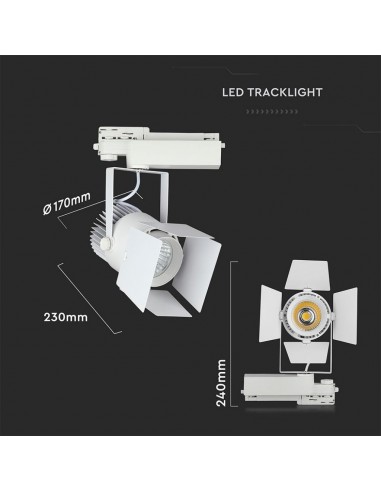 370-Faretto LED da Binario Chip Samsung  Colore Bianco -3