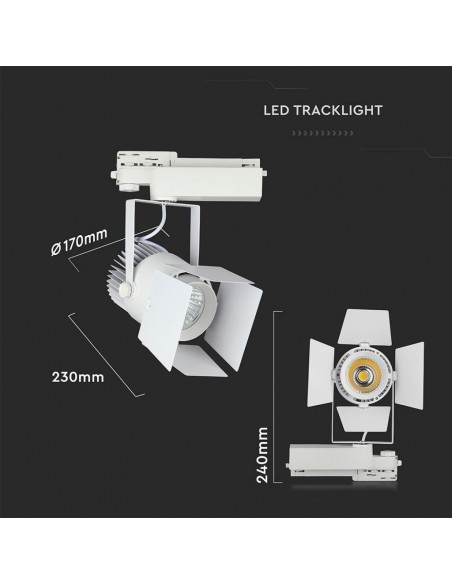 370-Faretto LED da Binario Chip Samsung  Colore Bianco -3