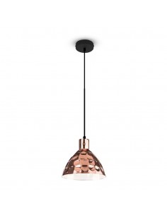 3710-Lampadario LED a Cono in Metallo con Portalampada E Max  Colore Oro Rosa a Specchio d mm-1
