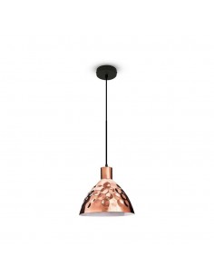 3711-Lampadario LED a Cono in Metallo con Portalampada E Max  Colore Oro Rosa a Specchio d mm-1