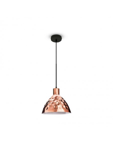 3711-Lampadario LED a Cono in Metallo con Portalampada E Max  Colore Oro Rosa a Specchio d mm-1