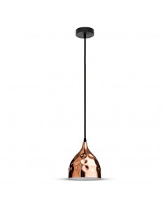 3714-Lampadario LED a Goccia in Metallo con Portalampada E Max  Colore Oro Rosa a Specchio d mm-1