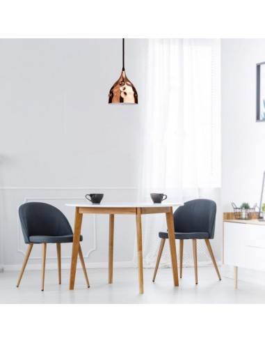 3714-Lampadario LED a Goccia in Metallo con Portalampada E Max  Colore Oro Rosa a Specchio d mm-3