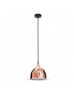 3715-Lampadario LED a Goccia in Metallo con Portalampada E Max  Colore Oro Rosa a Specchio d mm-1