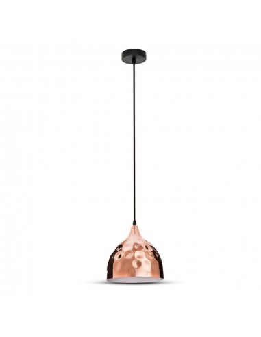 3715-Lampadario LED a Goccia in Metallo con Portalampada E Max  Colore Oro Rosa a Specchio d mm-1