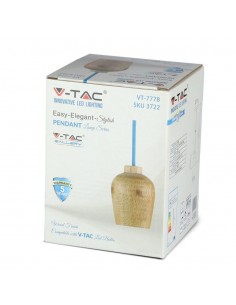 3722-Lampadario LED in Legno con Portalampada E Max  con Cavo Blu-1 2