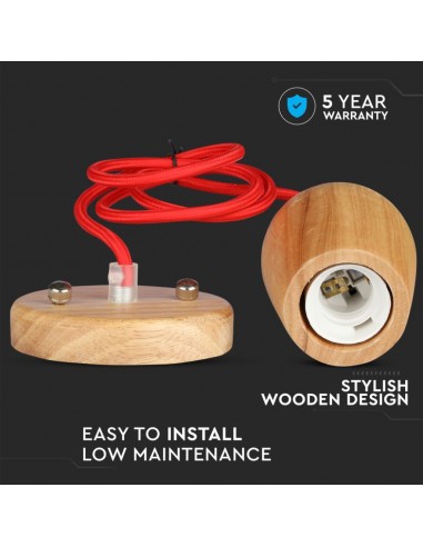 Lampadario LED in Legno con...