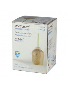 3725-Lampadario LED in Legno con Portalampada E Max  con Cavo Verde-1 2