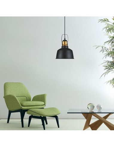 3728-Lampadario LED Vintage in Metallo con Portalampada E Max  Colore Nero-3