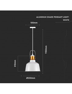 3729-Lampadario LED Vintage in Metallo con Portalampada E Max  Colore Bianco-1 2