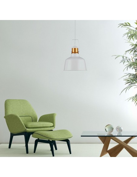 3729-Lampadario LED Vintage in Metallo con Portalampada E Max  Colore Bianco-3