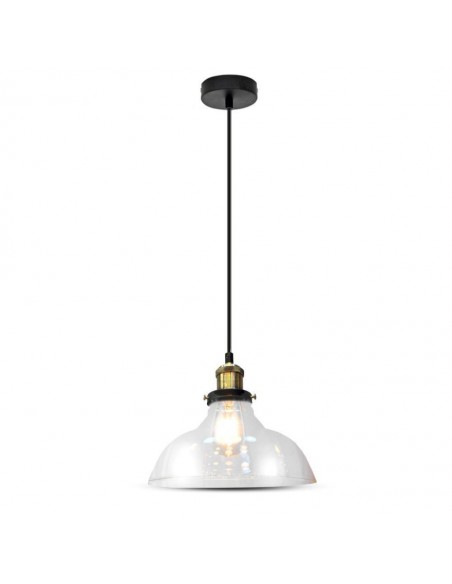 3730-Lampadario LED in Vetro e Metallo con Portalampada E Max  Colore Trasparente d mm-1