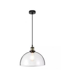 37372-Lampadario LED Vintage in Vetro con Portalampada E Max  Colore Trasparente d mm-1