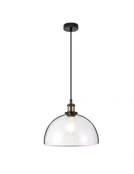 37372-Lampadario LED Vintage in Vetro con Portalampada E Max  Colore Trasparente d mm-1